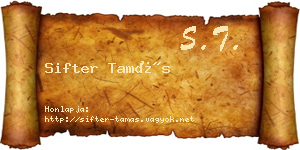 Sifter Tamás névjegykártya